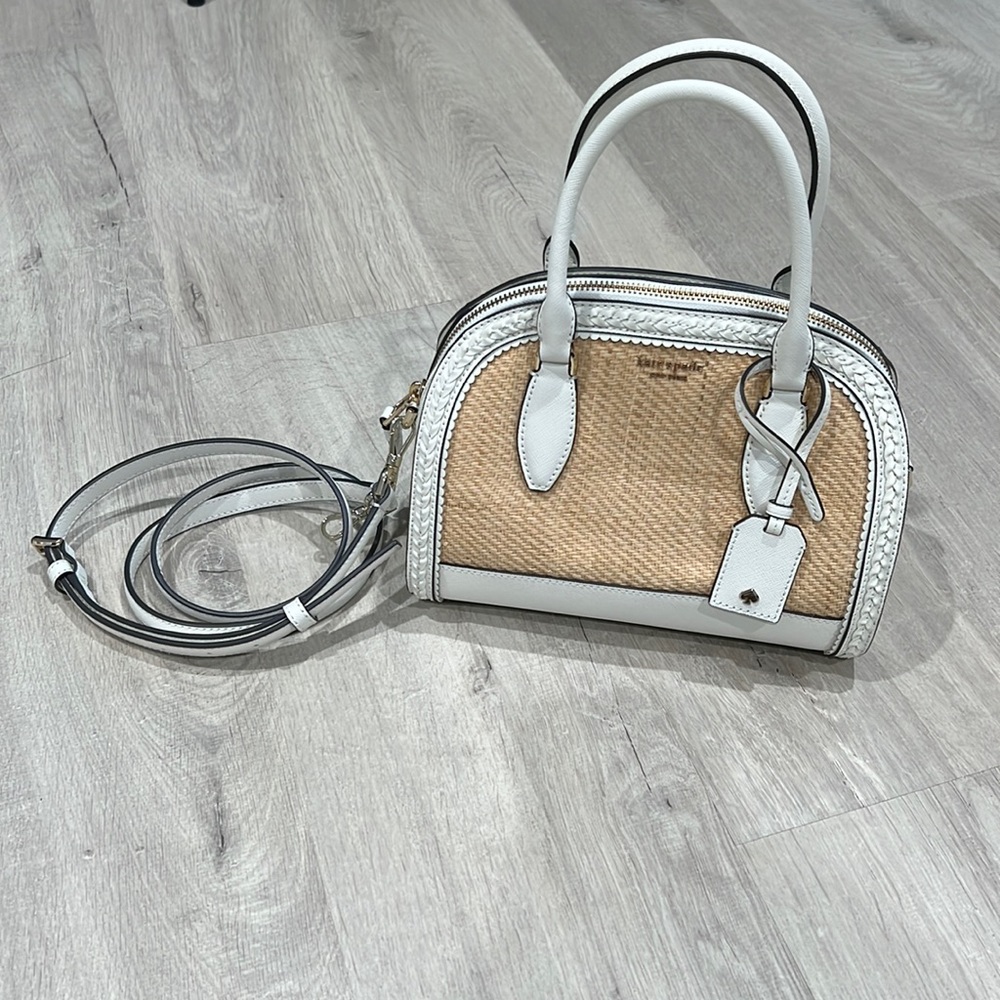 Kate Spade Reilly Straw Medium Dome Satchel NWT